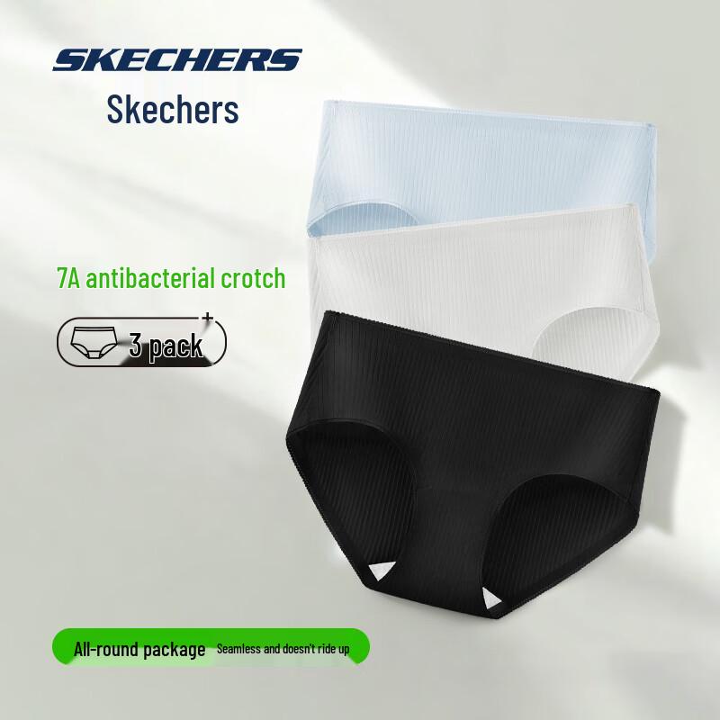 

Skechers Women s 7A Antibacterial Seamless Cotton Briefs 3-Pack M