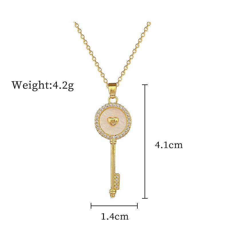 Lucky Necklace Women'S Copper Micro-Inlaid Real Gold Electroplating Simple And Exquisite Clavicle Chain Neck Chain