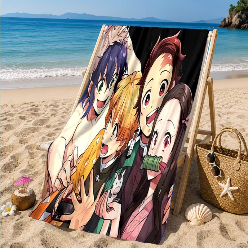 Winter Fantasy Slayer Group Beach Towel Microfiber Beach Towel, Lightweight and Quick-Dry, for Summer Travel, Swimming Pool Fan Birthday Gift