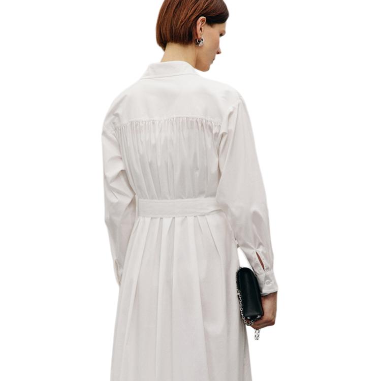 ELLE Hollow V-Neck Dress Elegant Long Sleeve Dress Women dresses White EL35735