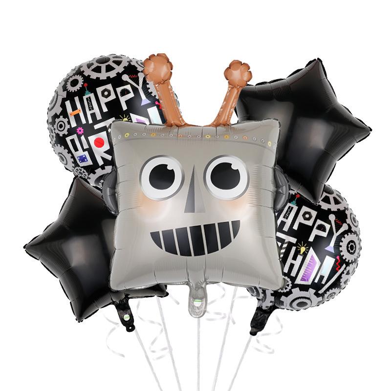 Roboter Cartoon Themen Einweg Geschirr Papier Teller Tassen Kinder Favor Luftballons Geburtstag Party Baby Dusche Dekorationen Lieferungen