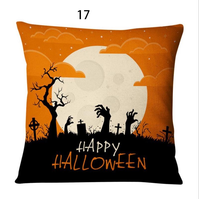 Luxurious Cotton Linen Square Halloween Pattern Throw Pillow Case Cover For A Timeless And Elegant Home Decor