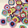 Multi-Color Geometric Hand-Knitted Granny Square Yarn Weaving Accessories