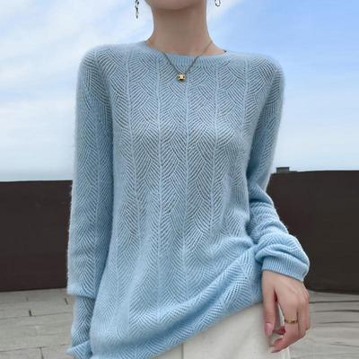Dames Kasjmier Trui Qinghe Kasjmier 30% Kasjmier 70% Wol Herfst en Winter Kasjmier Pullover Zacht en Warm