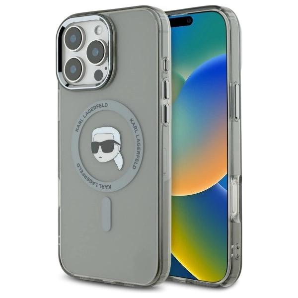 Karl Lagerfeld Klhmp16Xhlskik Iphone16 Pro Max 6.9 Czarny/Black Hardcase Iml Metal Karl Head Magsafe