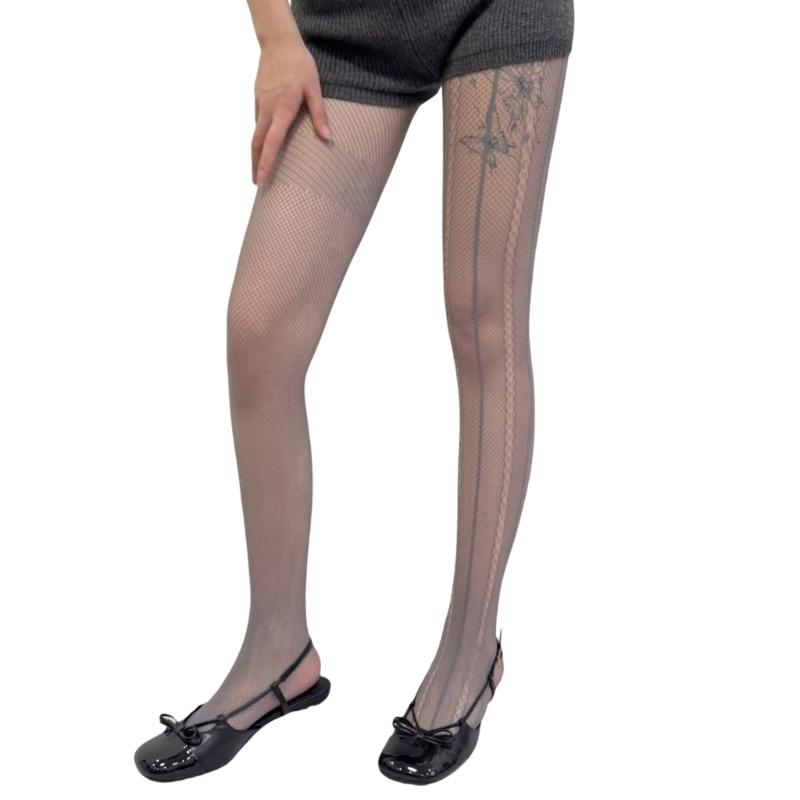 Patterned Fishnet Stockings Leggings,High Waist Tights Stockings for Women,Fishnets Thigh High Stockings Pantyhose