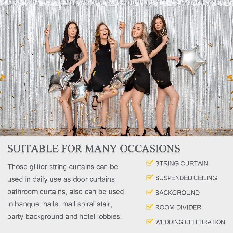 300X300CM Hängende Quaste Streifenvorhang Polyesterpaneel Raumteiler Fadenvorhang Fensterblende