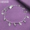 925 Sterling Silver Four Leaf Grass AAA Zircon Bracelet Gift Fashion Jewelry