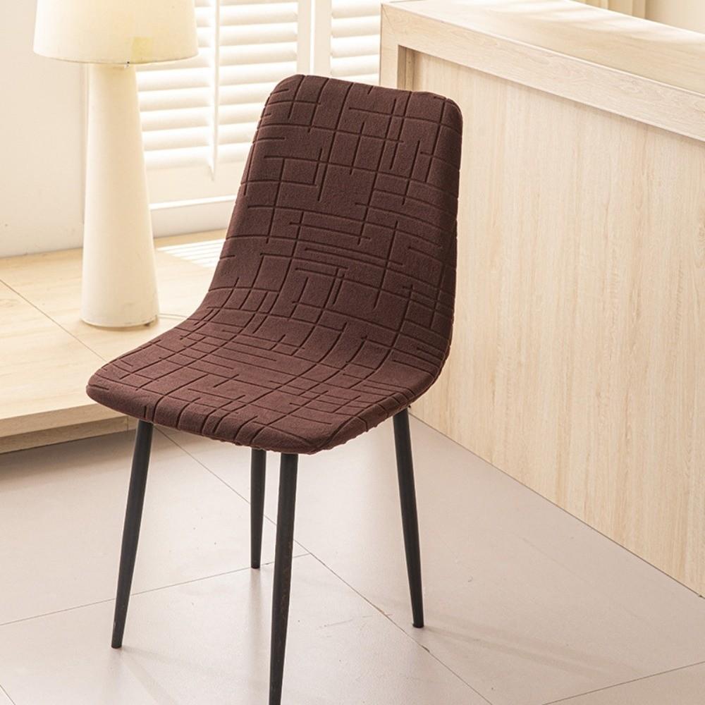 Jacquard Pattern Bar Chair Cover Geometric Texture Shell Chair Slipcover  Dining Room Use