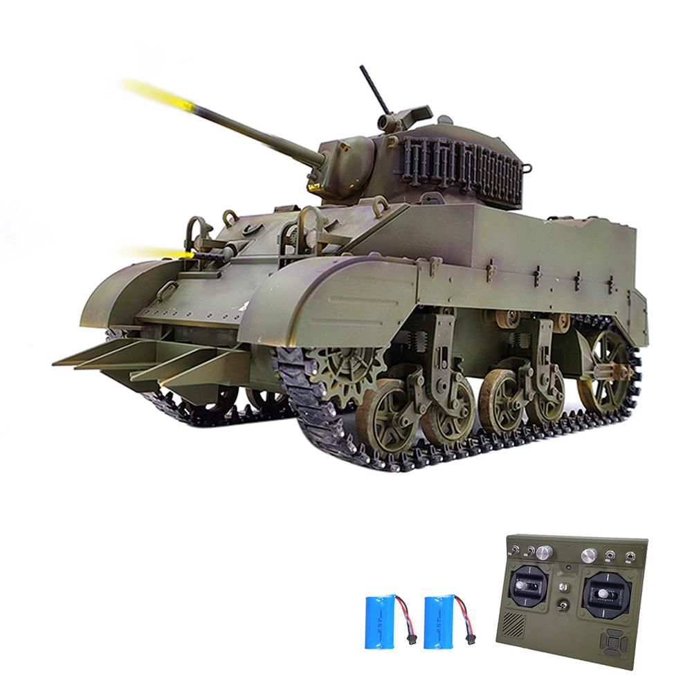 Fjernkontrolltank 1/16 Fullskala fjernkontrolltankleker Simulert lyd og bevegelse 360 ​​grader