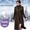 Winter Warm Women Wool Blend Coat Thicken Cashmere Collar Slim Long Jacket Plus Size Outerwear M-5XL Fashion Overcoat Female