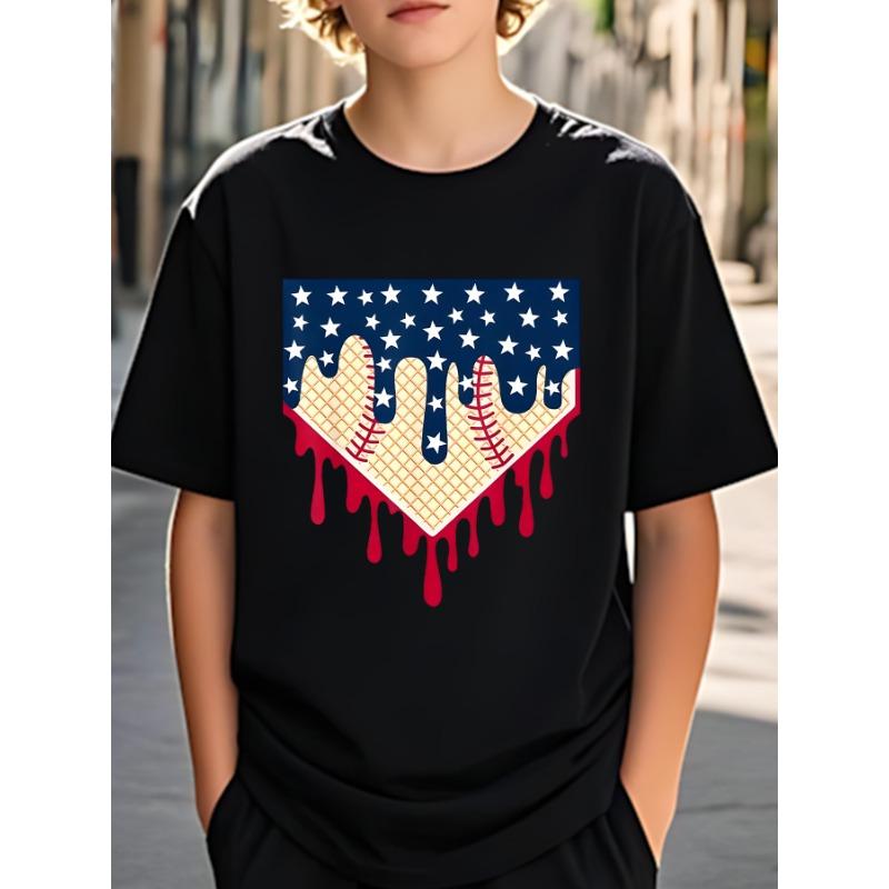 

European size Short Sleeved T Shirt for Boys And Teens Featuring Crew Neck Stylish And Versatile for Everyday And Outdoor Use 98cm чёрный