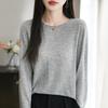 Dámský celoroční svetr z 50% vlny a 50% hedvábí | Lehký teplý pulovr z příze | Luxusní úplet z kašmírového hedvábí