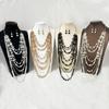 Elegant Multilayer Simulated Pearls Necklace And Earrings Set For Women Long Necklace Fashion Jewelry Accessories