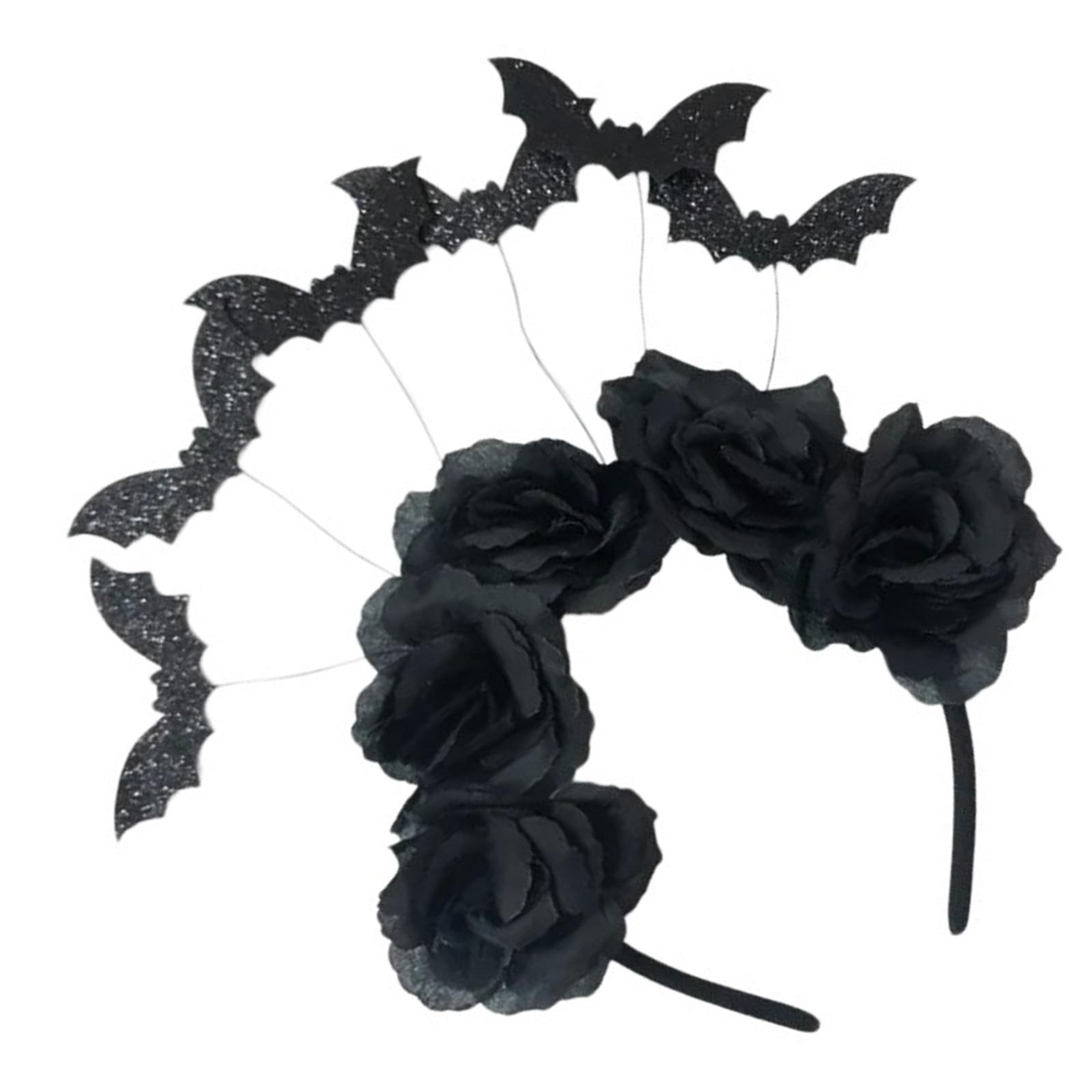 

Unique Headpieces Soft Bat Ears Headband With Shimmering Detail Cosplay For Halloween Costume For Adults