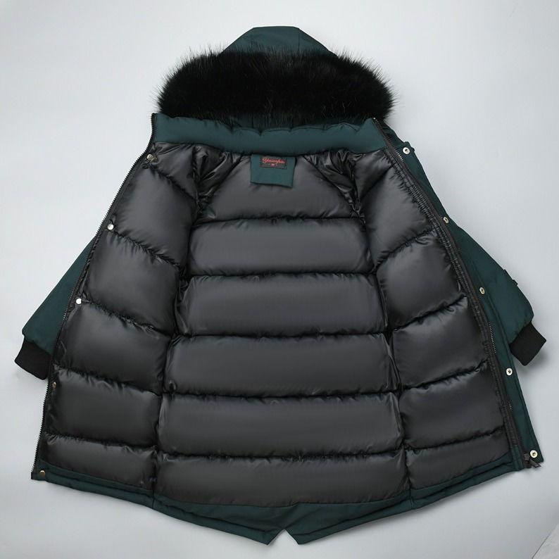 Boys' Winter Hooded Casual Jacket Medium To Large Child Size Thickened Warmth-Retaining Puffer Coat