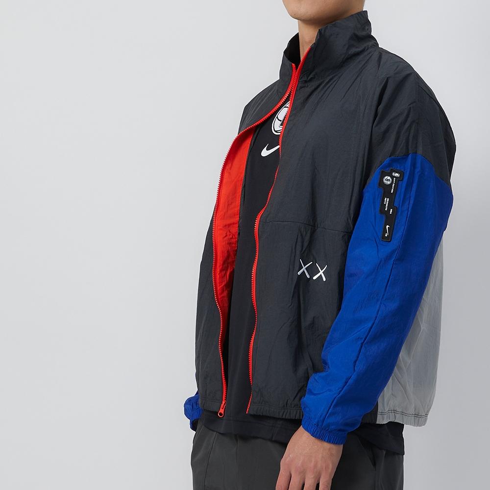 Nike X NBA Brooklyn Nets Color Block Veste Décontractée à Col Montant Zippée à Manches Longues pour Homme Veste Gris Fumé Foncé FB4398-018