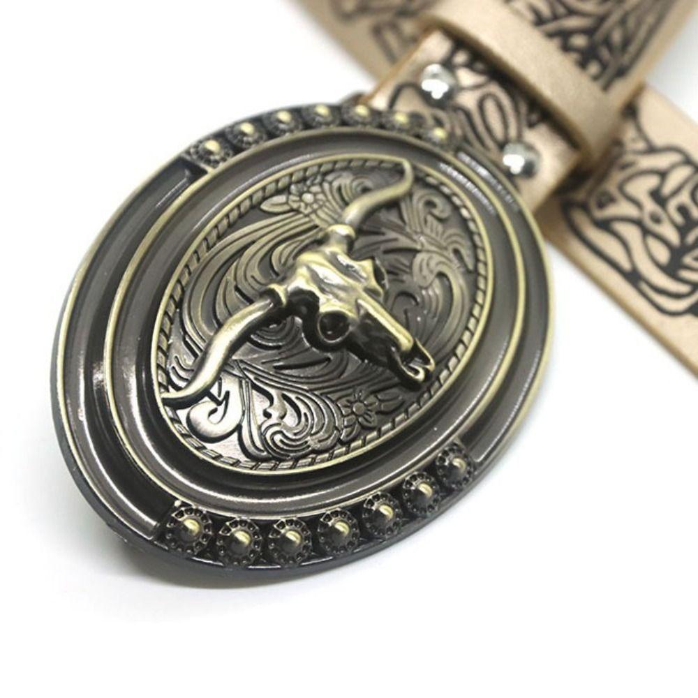 Hip Hop Bohemian Style Belt Harajuku Punk Rock Waistband Women Man Leather Embossed Belt