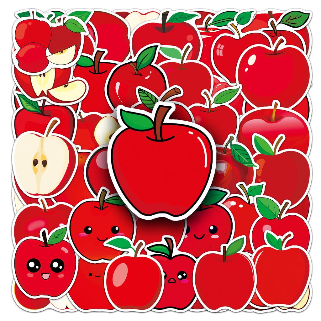 50 Mela Personalità Cartone Animato Carino Serie Frutta Decorativa Custodia per Cellulare Valigia Piccoli Adesivi Freschi