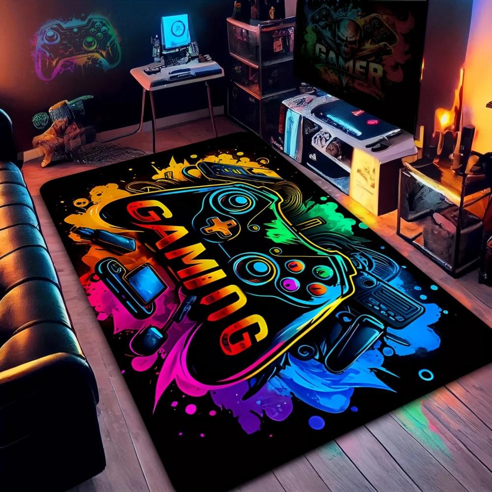 Game Controller Print Welcome Doormat 2D Flat Print Non-Slip Floor Mat for Game Room Bedroom Living Room Kitchen Entryway Rug