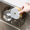 Kitchen Sponge Rack Punch-free Wall Mount Suction Cup Sink Rack Faucet Drain Rack Multifunctional Basket