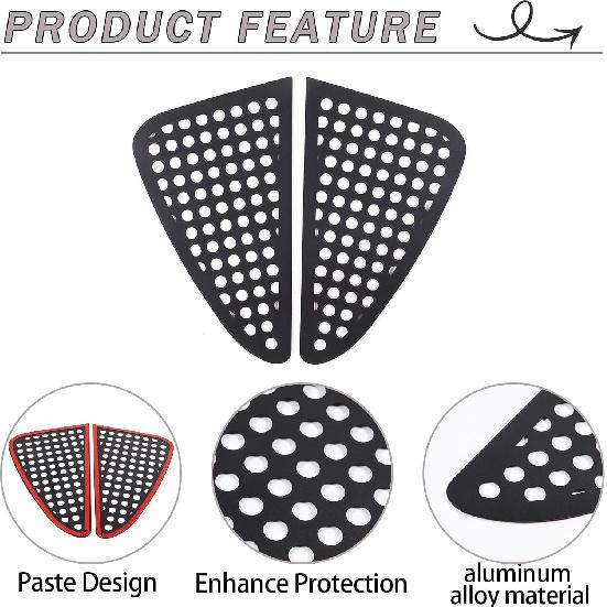 Rear Side Window Louvers Air Ven Trim Accessories Compatible with Kia Soul 2009-2024 Automotive Rear Window Triangular Glass Decorative Cover