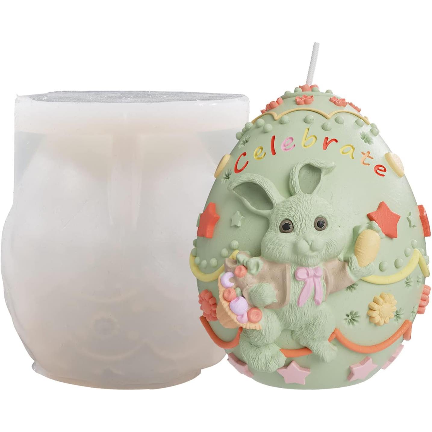 

Carrot Rabbit Egg Rabbit Silicone Mold - Animal And Candle Mold For Resin, Clay And Cake Craft Supplies