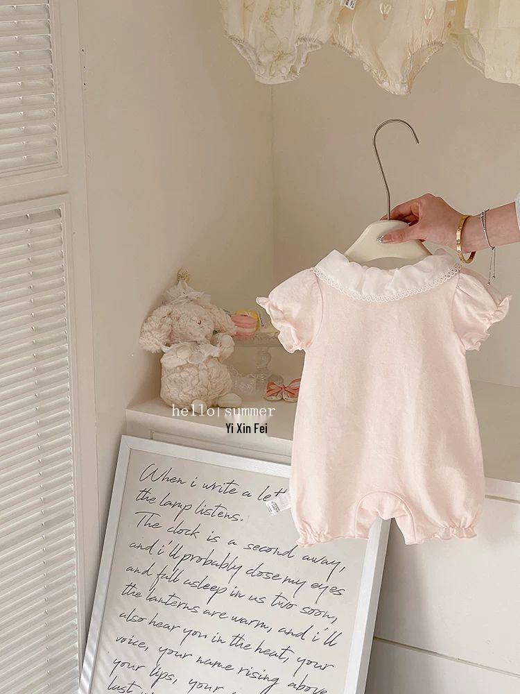 2025 Summer New Baby Girl Short Sleeve Romper - Sweet & Cute Outfit