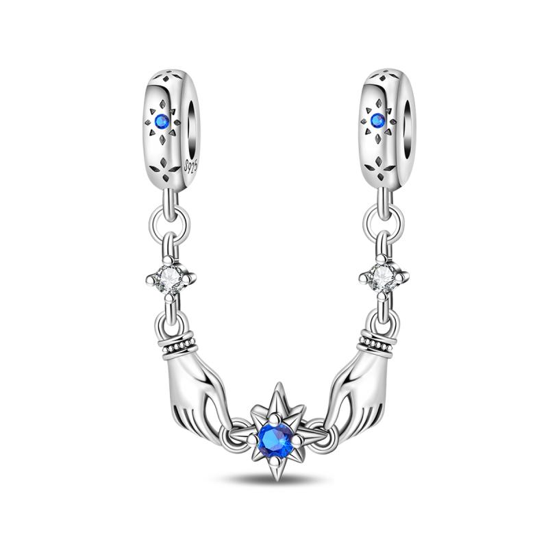 Copper Clasp Copper Cz Pave Clip Charms Daisy Beads Stopper Safety Chain Fit Original Bangle Bracelet Jewelry Clip