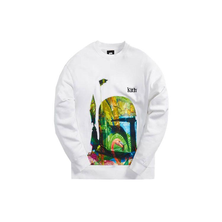 Kith For Star Wars Boba Fett Crewneck White Unisex Tops KHM030220-101