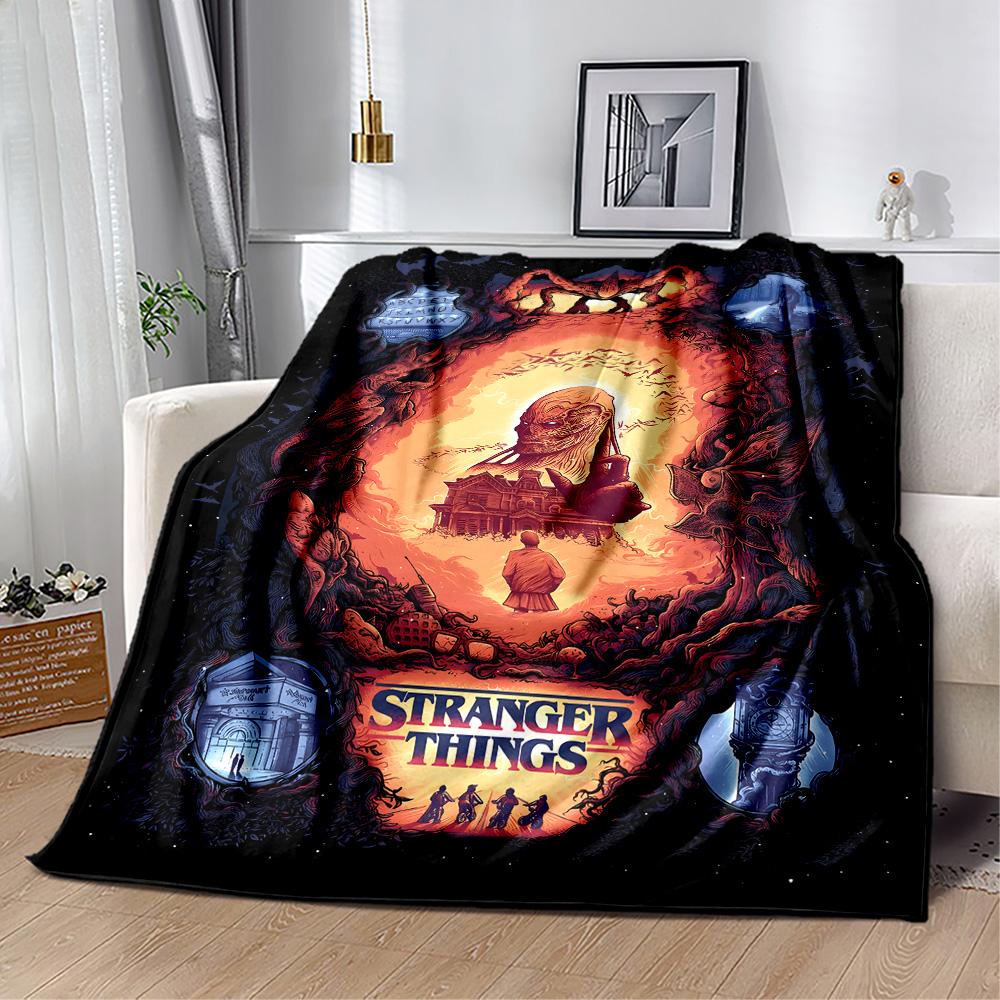 Stranger Things  Blanket Suitable for sofas,travel, living rooms also a good gift for friends and family Suitable for all seasons.