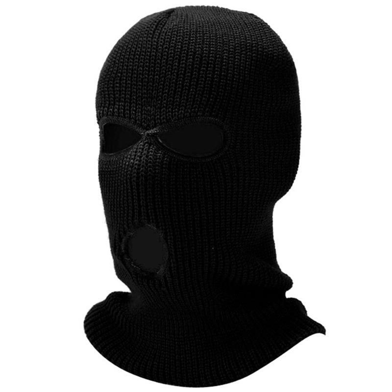 2025 New Fashion 3-Hole Knitted Full Face Cover Ski Mask Winter Balaclava Warm Knit Full Face Mask For Outdoor Sports