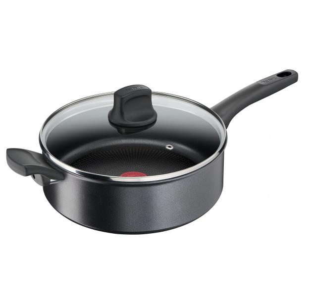 

TEFAL Ultimate 26см черная - титановая сковорода с антипригарным покрытием и крышкой
