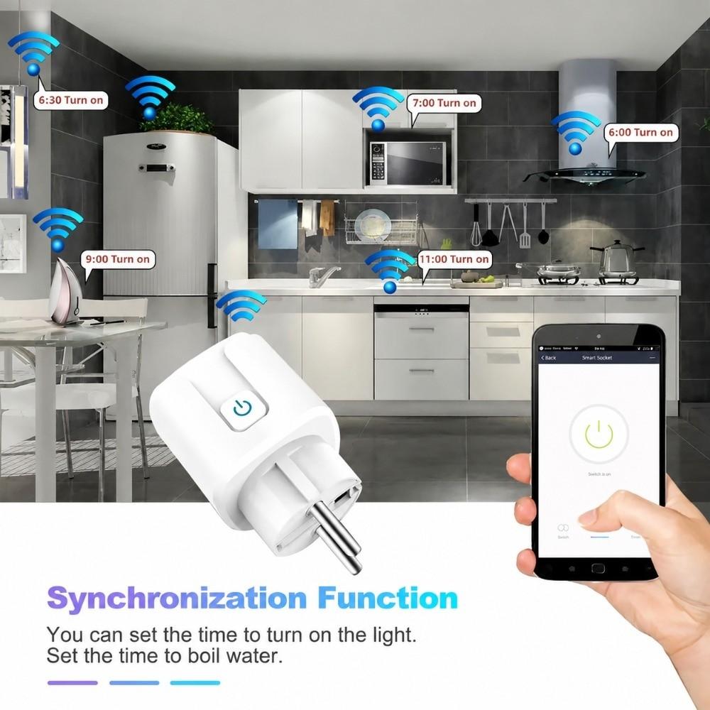 16A EU Smart Plug EU Standard Voice Control EU Smart Socket Durable WiFi Smart Socket  Smart Home