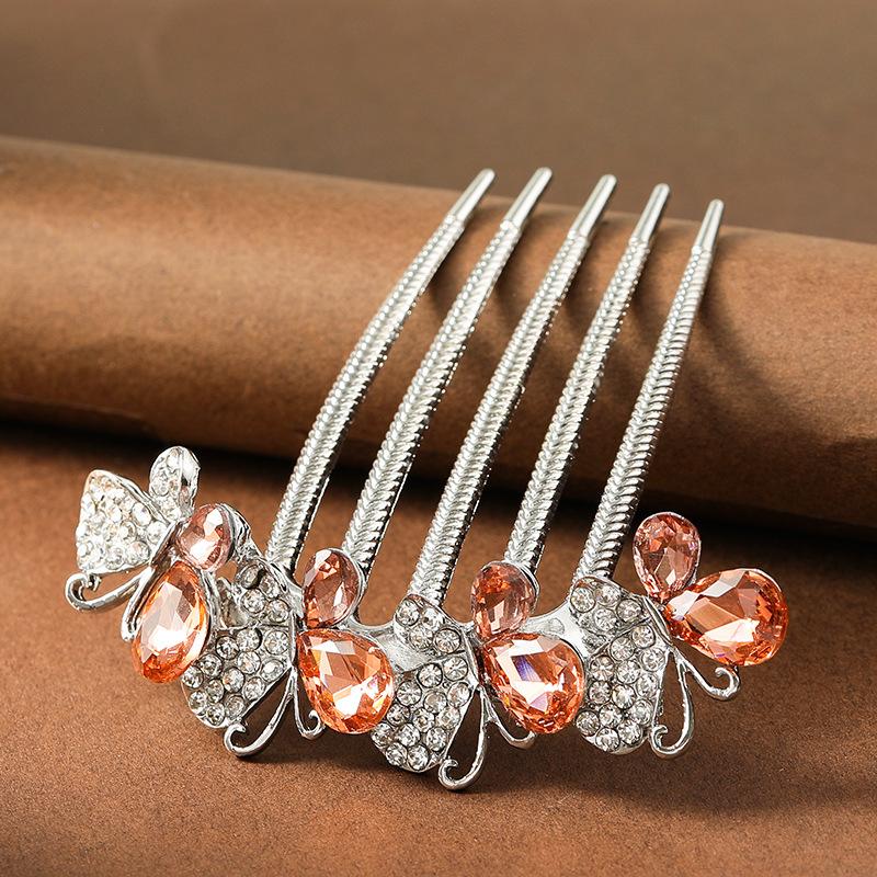 

1pc Antique Style Hair Comb with Diamond, Butterfly Hair Clip for Back of Head, Hair Pin for Women s Hair Flower Clip