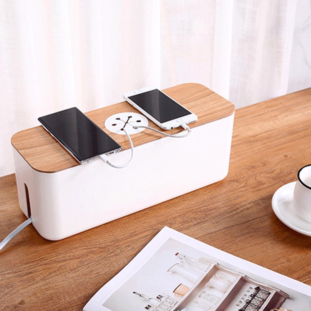 

Cable Management Box Power Line Storage Case Protect Cables Charger Socket Organizer Large Capacity with Lid for Home Office United States