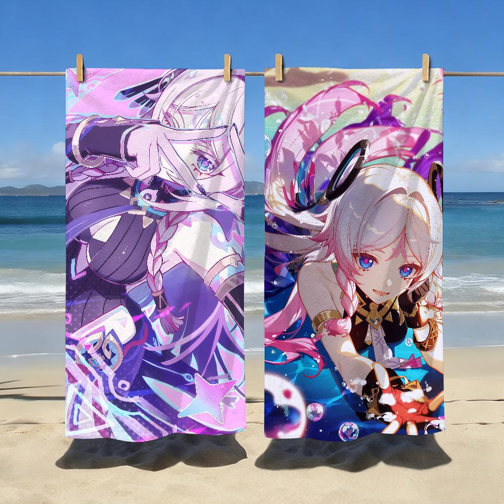 Game Genshin Citlali Impact Towel Sports Quick Dry Travel Camping Gear Sandproof Soft Light Large Beach Towel