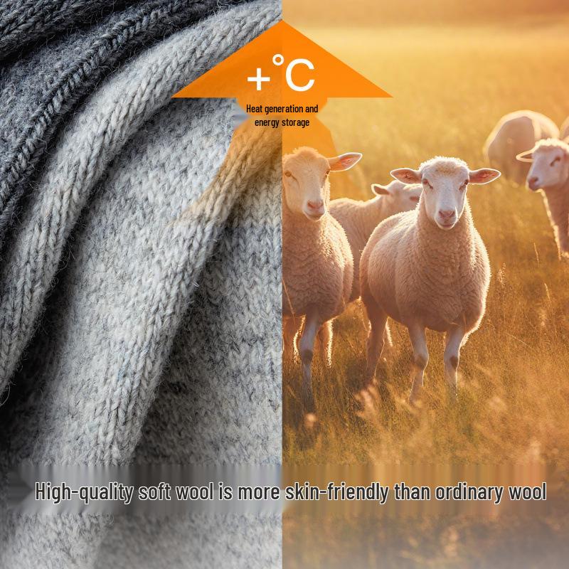 Men's Wool Mid-Calf Socks: Antibacterial, Odor-Resistant, Sweat-Absorbing, Heat-Generating, Thickened for Autumn & Winter