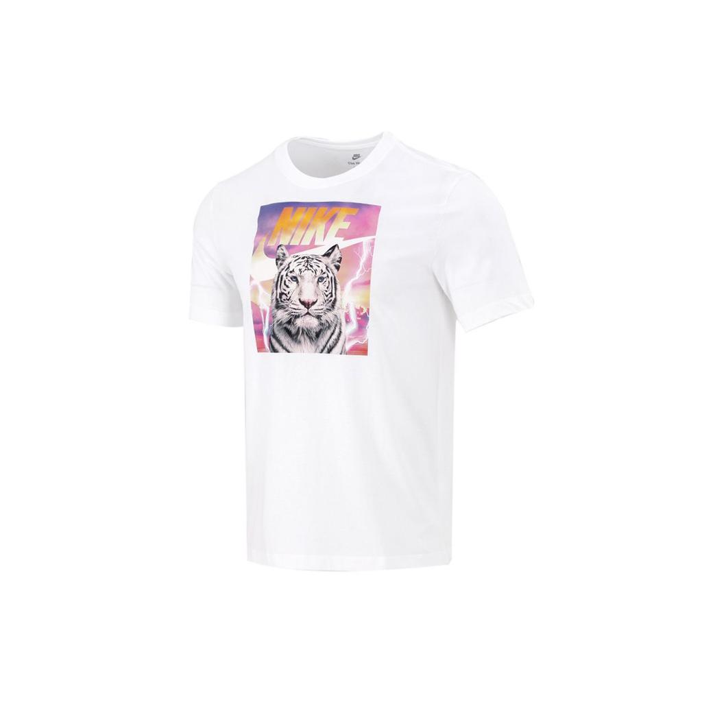 Nike Printed Breathable Sports Round Neck Short Sleeve T-Shirt Men Tops White DJ1406-100