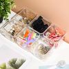 Desktop Storage Box Set Clear Drawer Organizer Stackable Anti-Slip Containers Multi-Size Organizers Set for Makeup Bathroom Kitchen