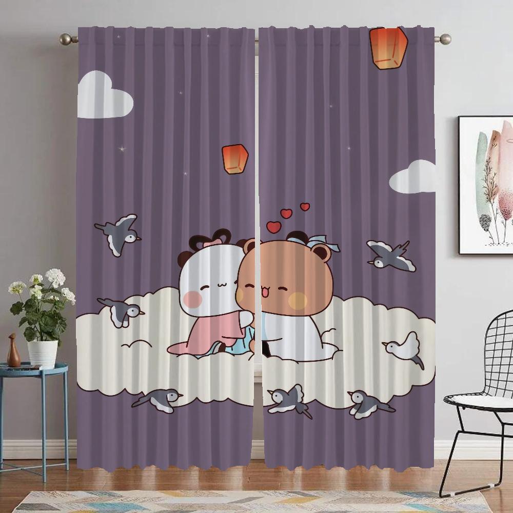 Tulle for Bedroom Bubu and Dudu Blackout Curtains for Living Room Partition Halloween Decoration Home Interior Curtains 2 Pieces