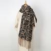 New Leopard Print Winter Scarf for Women Classic Thickened Imitation Cashmere Print Fringe Shawl Stylish Versatile Warm Blanket