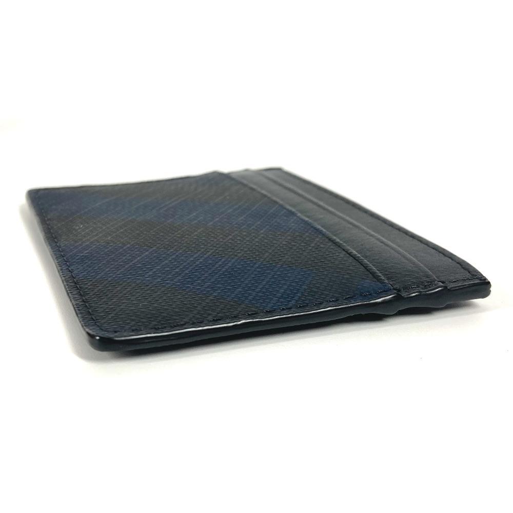 BURBERRY check Business Card Holder Pass Case Card Case Leather/PVC Navy/Black