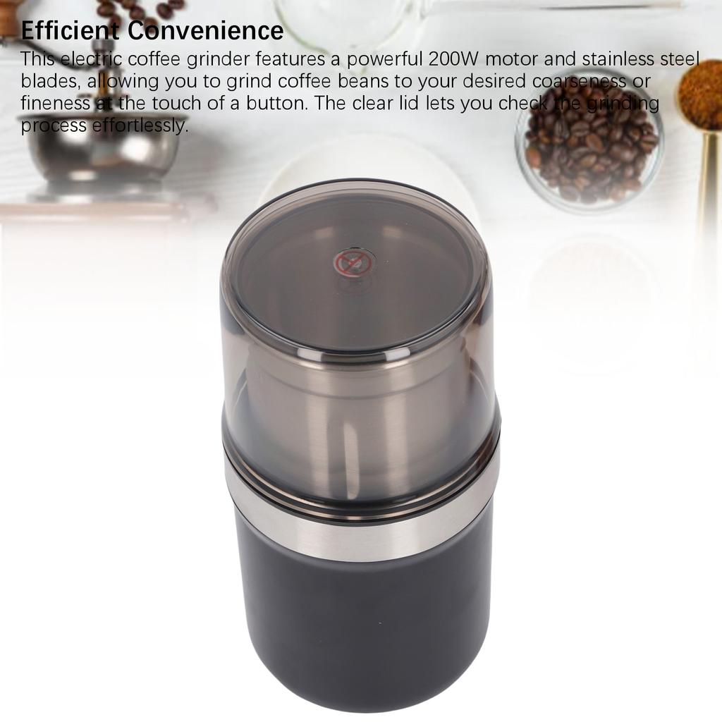 Electric Coffee Grinder SUS304 Blade 1 Key Work Coffee Bean Grinder for Kitchen Shop 100g Capacity