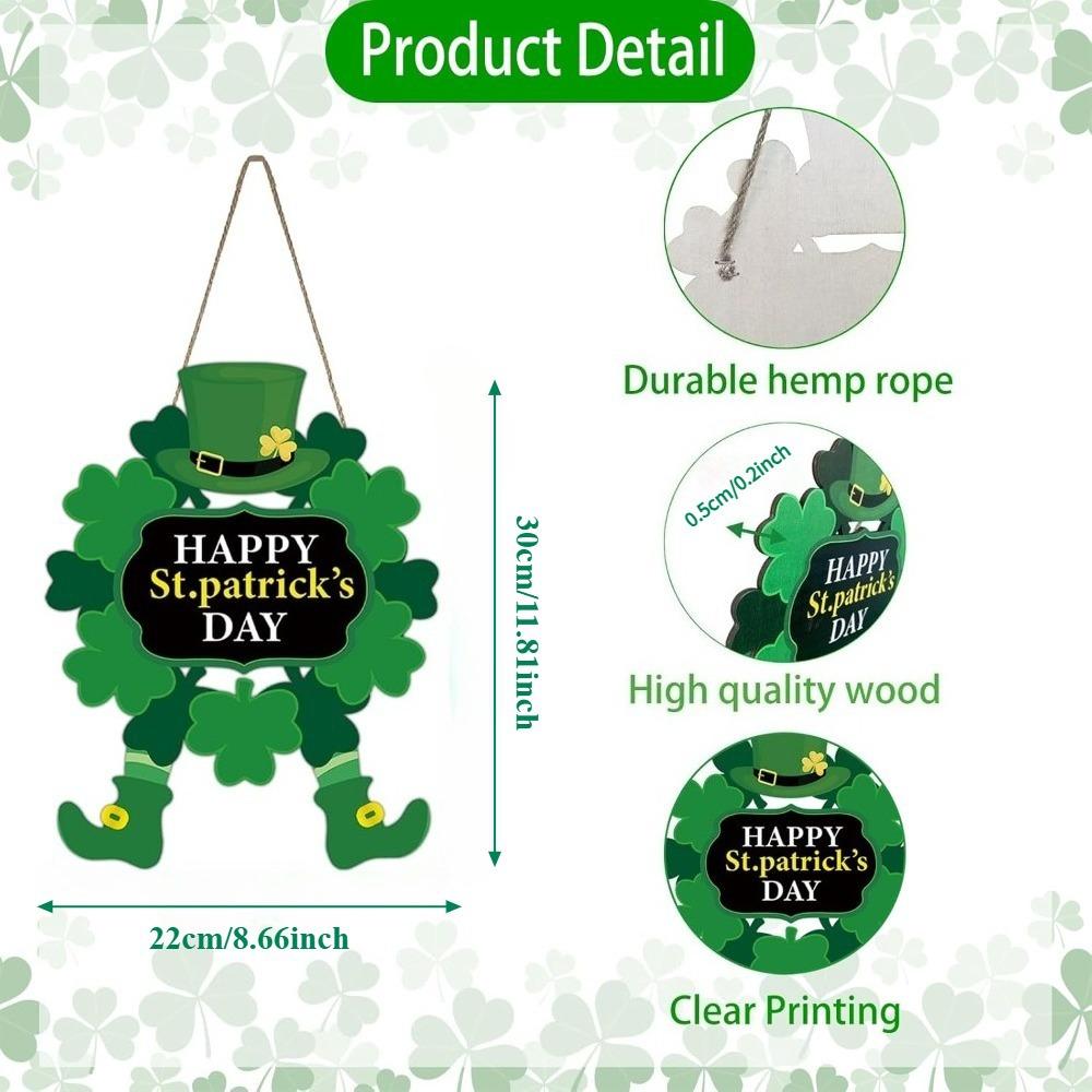

Front Door Sign, Wall Sign, Clover Spring Decoration, Irish Sign Welcome Hanging, Suitable for Home Decoration, Parties, Outdoor