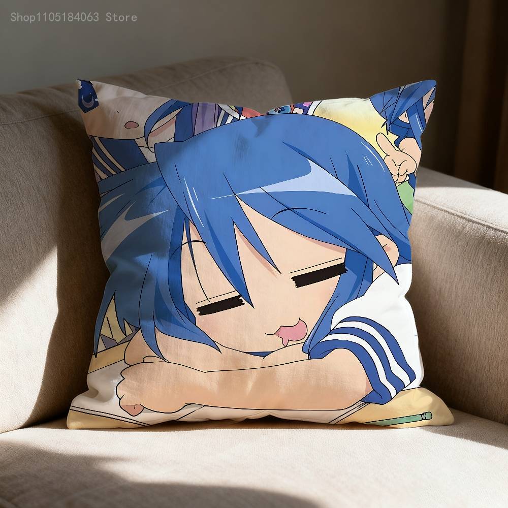 Konata L-Lucky Izumi S-Star Pillow Case For Sofa Decor Car Office Room Printing Cushion Cover Decorations and Protector