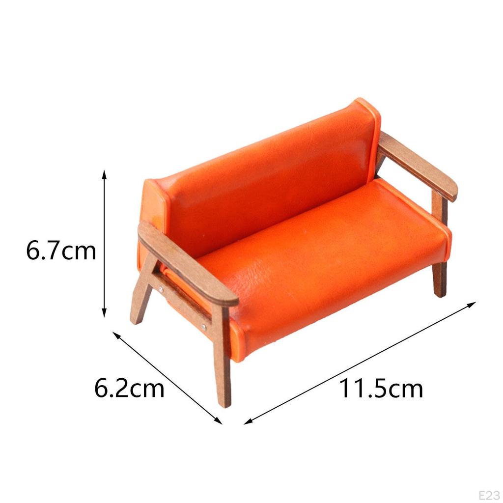 1:12 Scale Dollhouse Furniture, Miniature Sofa, Recliner, Accessories for Mini