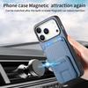 For iPhone 17 Pro Max Case Card Holder Carbon Fiber Texture Leather Coated TPU Phone Cover
