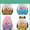Cute Childrens Dual Shoulder Backpack For Kids With Capybara Pattern And Polyester Lining