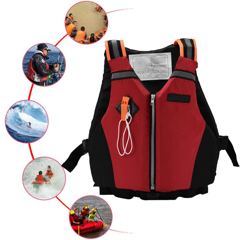 Kayak Natación Adulto Chaqueta de Flotabilidad Chaleco Salvavidas Correa Reflectante con Silbato (naranja)